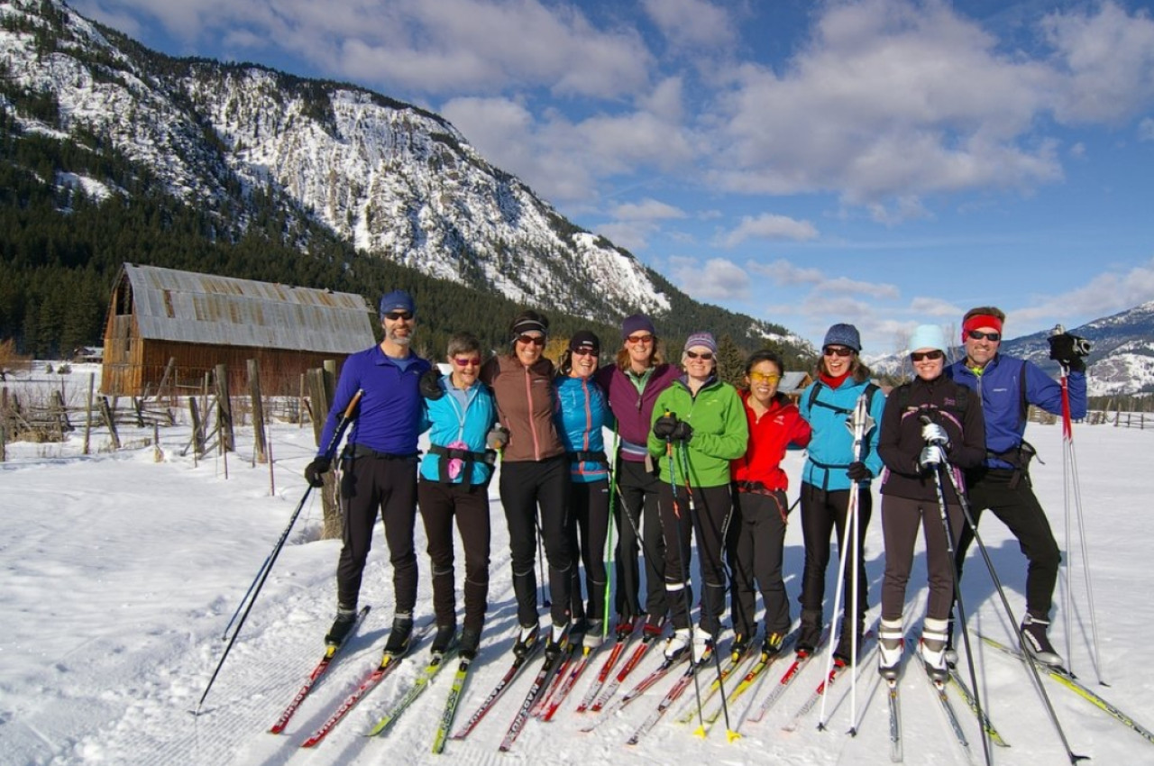 Skiing the Methow Community Trail with friends.